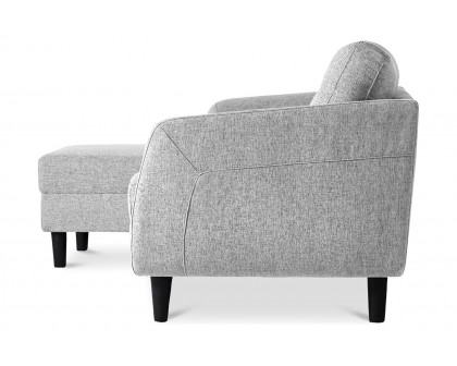 Moe's Belagio Sofa Bed With Chaise - Light Gray, Left Facing