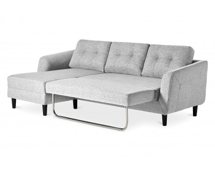 Moe's Belagio Sofa Bed With Chaise - Light Gray, Left Facing