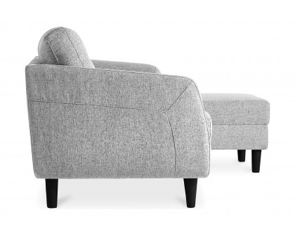 Moe's Belagio Sofa Bed With Chaise - Light Gray, Right Facing