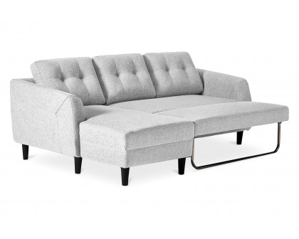 Moe's Belagio Sofa Bed With Chaise - Light Gray, Right Facing