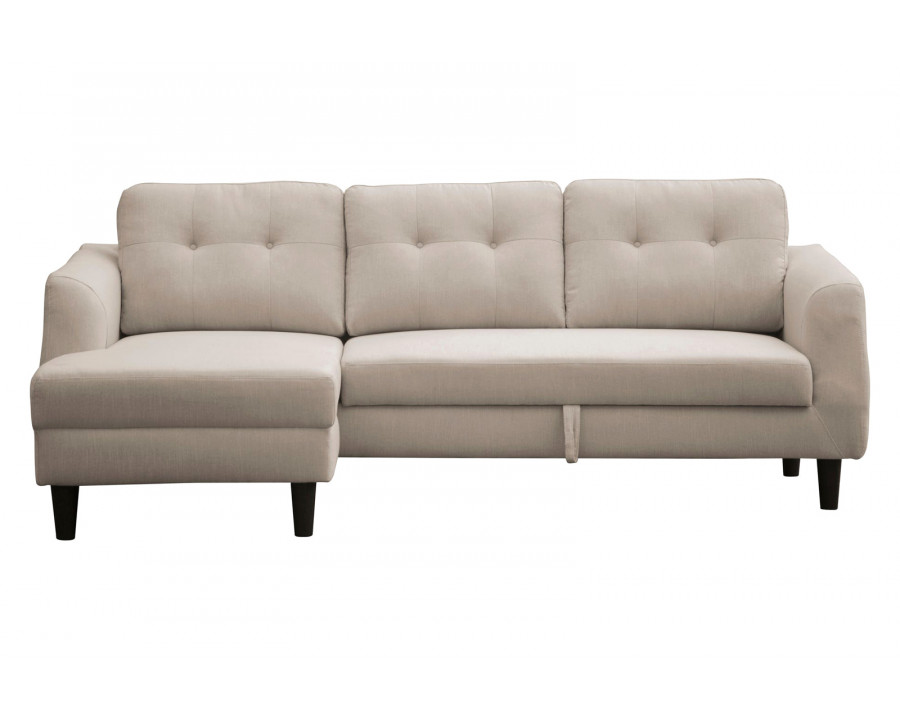 Moe's Belagio Sofa Bed With Chaise - Beige, Left Facing