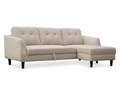 Moe's Belagio Sofa Bed With Chaise - Beige, Left Facing