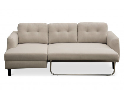 Moe's Belagio Sofa Bed With Chaise - Beige, Left Facing