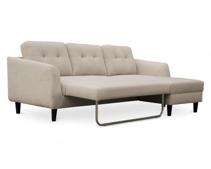 Moe's Belagio Sofa Bed With Chaise - Beige, Left Facing