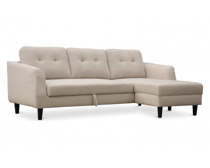 Moe's Belagio Sofa Bed With Chaise - Beige, Right Facing