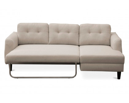 Moe's Belagio Sofa Bed With Chaise - Beige, Right Facing