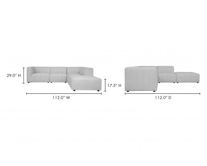 Moe's Lyric Dream Modular Sectional - Beige, Right Chaise