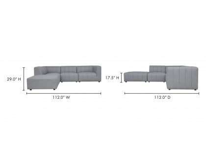 Moe's Lyric Dream Modular Sectional - Gray, Left Chaise