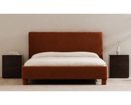 Moe's Ichigo Modern Queen Size Bed - Deep Orange