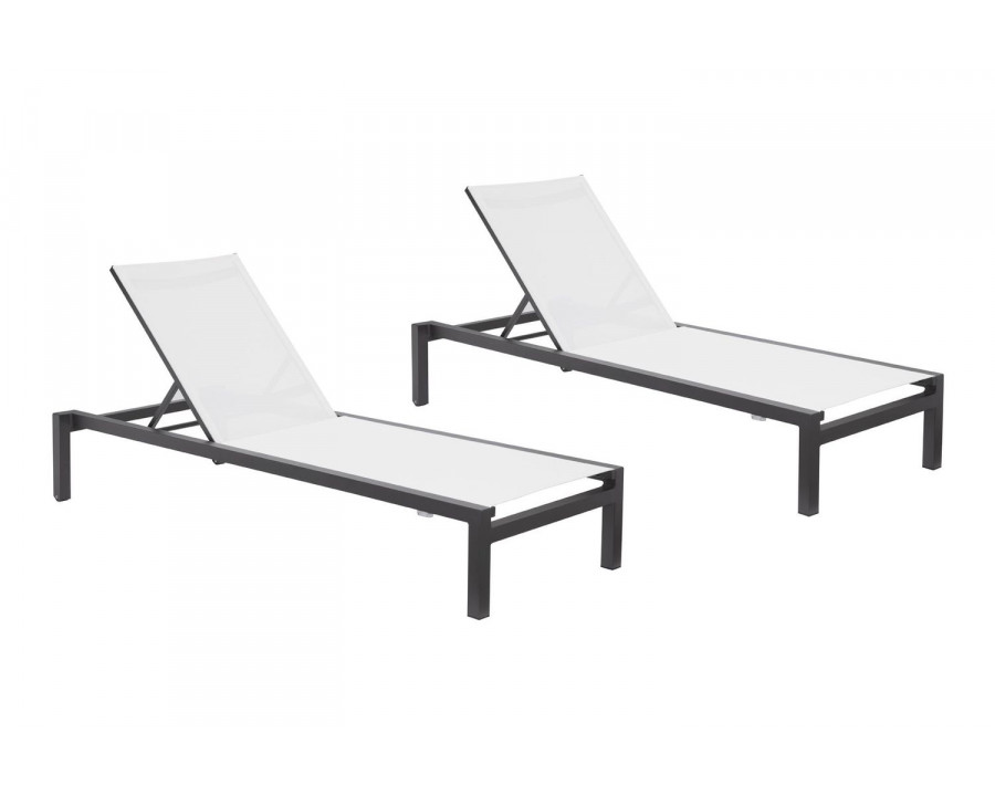 Moe's Pascoe Modern Outdoor Lounge Chair Set of 2 - White