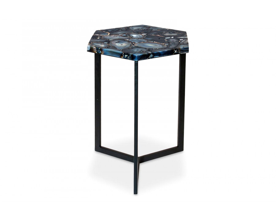 Moe's - Hexagon Agate Accent Table in Gray