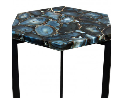 Moe's - Hexagon Agate Accent Table in Gray