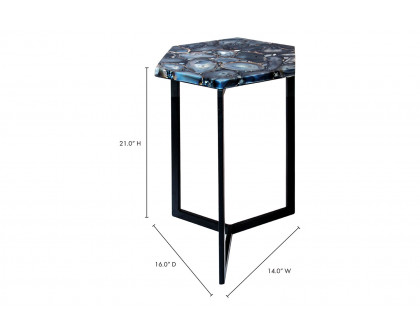 Moe's - Hexagon Agate Accent Table in Gray