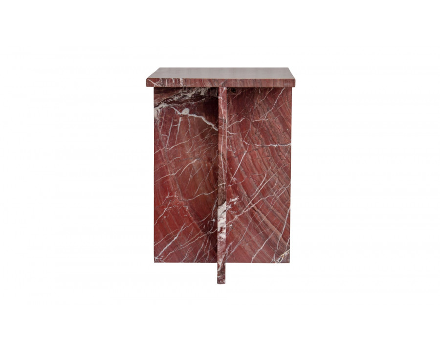 Moe's Blair Contemporary Accent Table - Rosso Levanto Marble