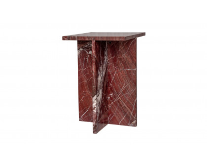 Moe's Blair Contemporary Accent Table - Rosso Levanto Marble