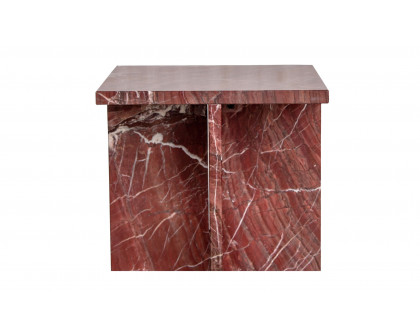 Moe's Blair Contemporary Accent Table - Rosso Levanto Marble