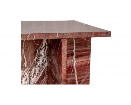 Moe's Blair Contemporary Accent Table - Rosso Levanto Marble