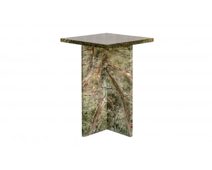 Moe's Blair Contemporary Accent Table - Rainforest Green Marble