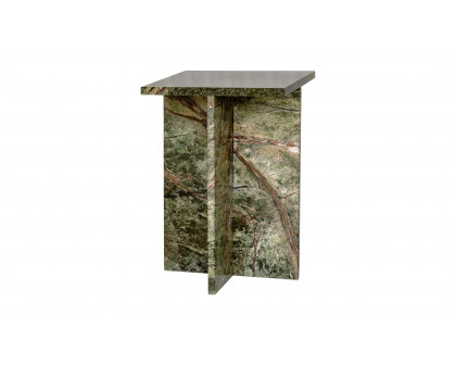 Moe's Blair Contemporary Accent Table - Rainforest Green Marble