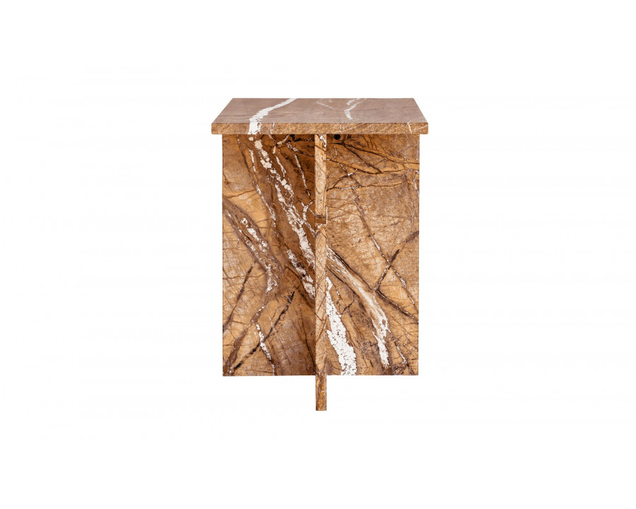 Moe's Blair Contemporary Accent Table - Golden Forest Marble