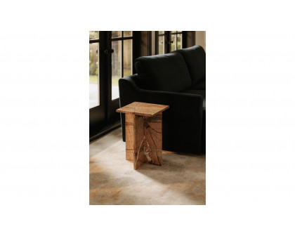 Moe's Blair Contemporary Accent Table - Golden Forest Marble