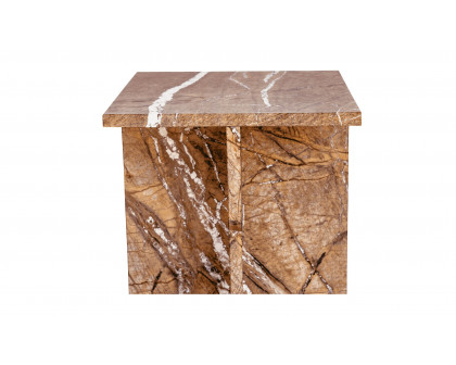 Moe's Blair Contemporary Accent Table - Golden Forest Marble