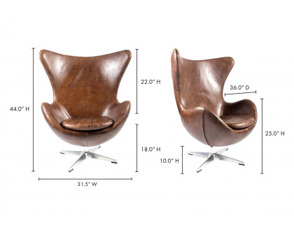 Moe's™ St Anne Swivel Club Chair - Brown