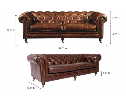 Moe's Birmingham Sofa - Dark Brown