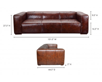 Moe's Bolton Sofa - Dark Brown