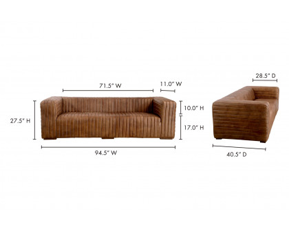 Moe's Castle Sofa - Light Brown