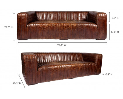 Moe's Castle Sofa - Dark Brown