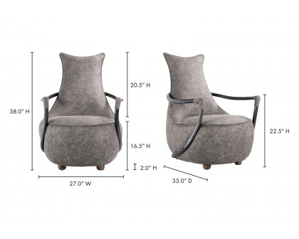 Moe's Carlisle Club Chair - Gray