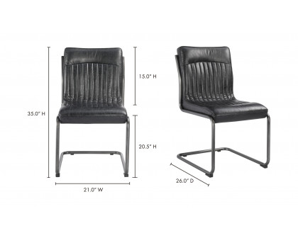 Moe's Ansel Industrial Dining Chair Set of 2 - Black