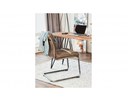 Moe's Ansel Industrial Dining Chair Set of 2 - Brown