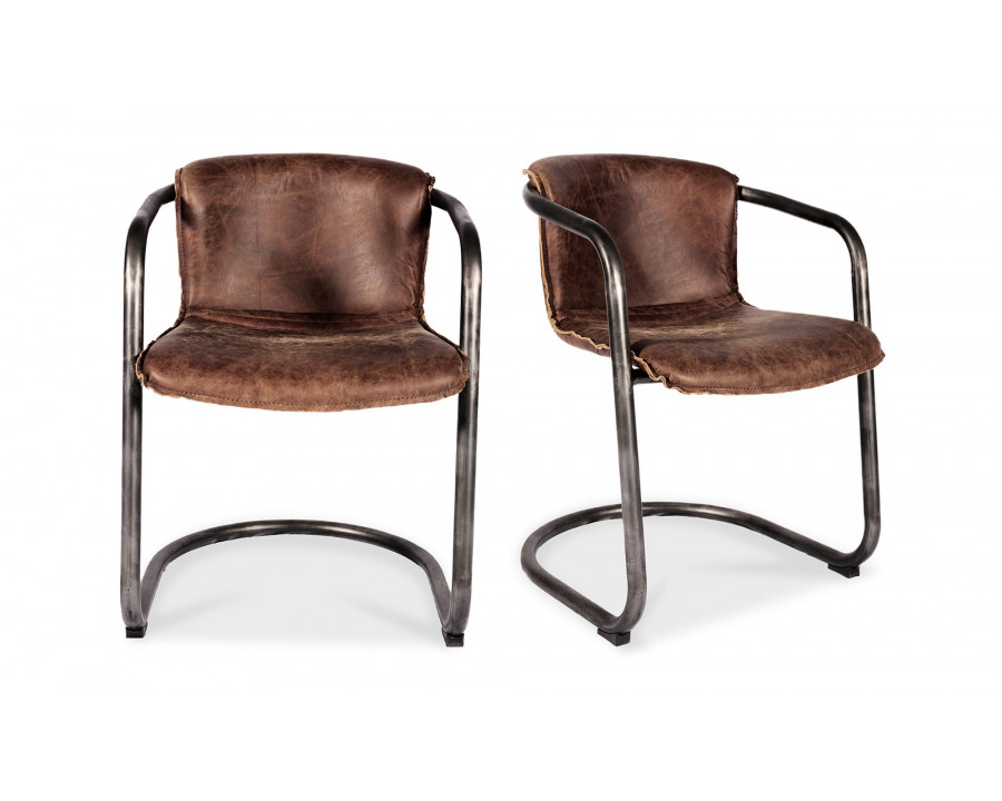 Moe's - Benedict Industrial Dining Chair Set of 2 in Brown