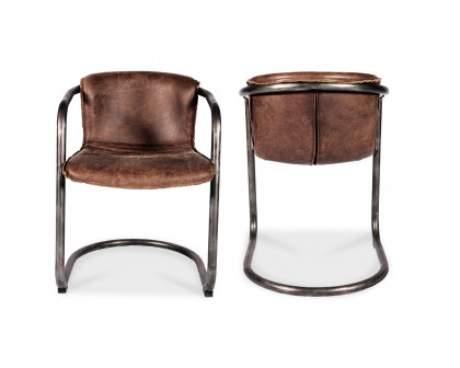 Moe's - Benedict Industrial Dining Chair Set of 2 in Brown