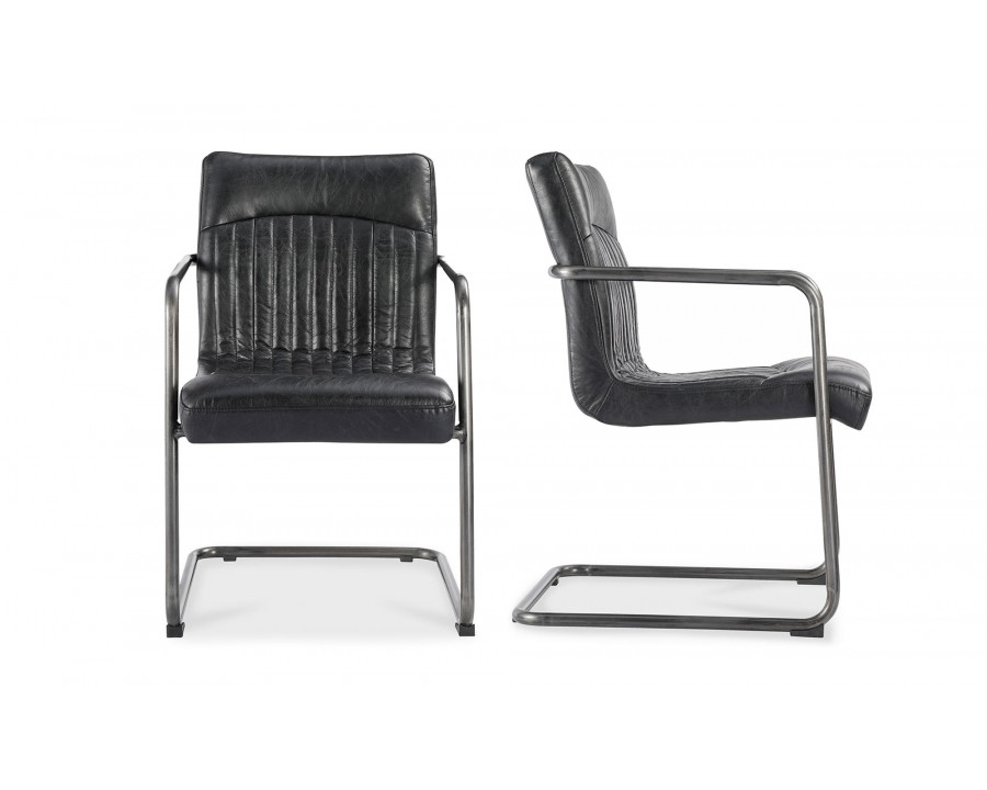 Moe's Ansel Industrial Armchair Set of 2 - Black