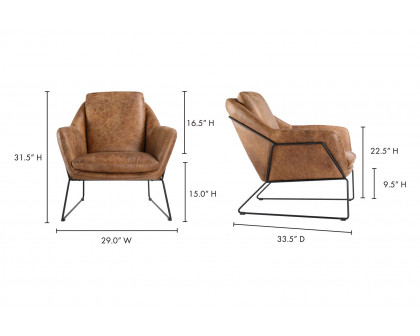 Moe's Greer Club Chair - Cappuccino