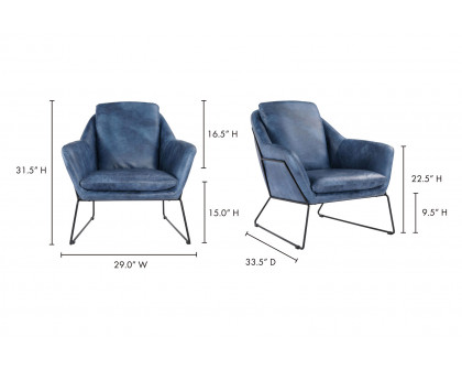 Moe's Greer Club Chair - Dark Blue