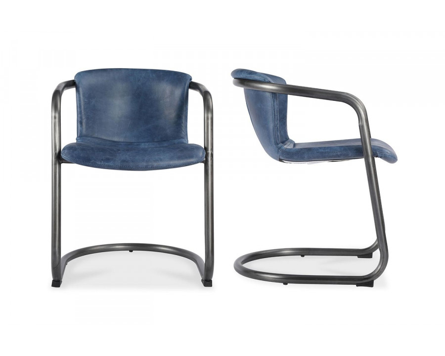 Moe's Freeman Industrial Dining Chair Set of 2 - Dark Blue