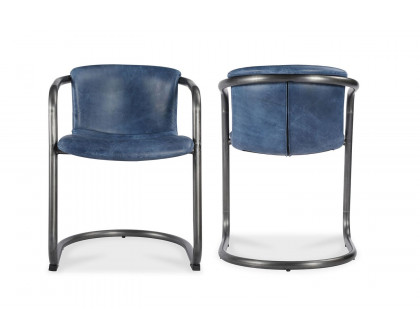 Moe's Freeman Industrial Dining Chair Set of 2 - Dark Blue