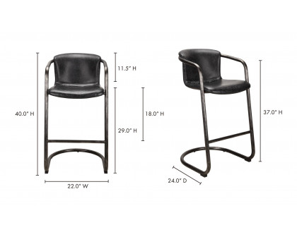 Moe's Freeman Industrial Bar Stool Set of 2 - Black