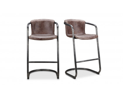 Moe's Freeman Industrial Bar Stool Set of 2 - Brown