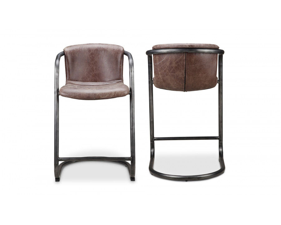 Moe's Freeman Industrial Counter Stool Set of 2 - Brown