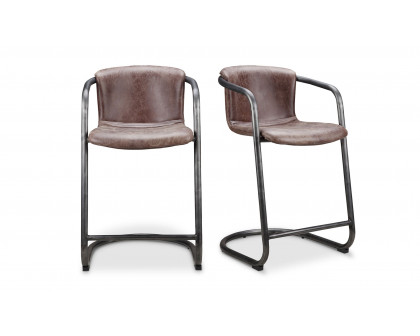 Moe's Freeman Industrial Counter Stool Set of 2 - Brown