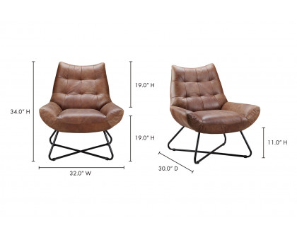 Moe's Graduate Lounge Chair - Cappuccino