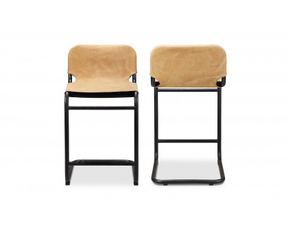 Moe's - Baker Industrial Counter Stool Set of 2 in Tan