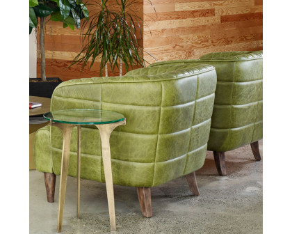 Moe's Magdelan Tufted Leather Armchair - Dark Green