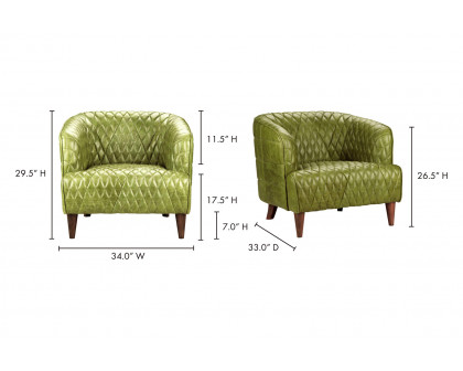 Moe's Magdelan Tufted Leather Armchair - Dark Green