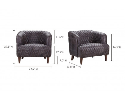 Moe's Magdelan Tufted Leather Armchair - Ebony